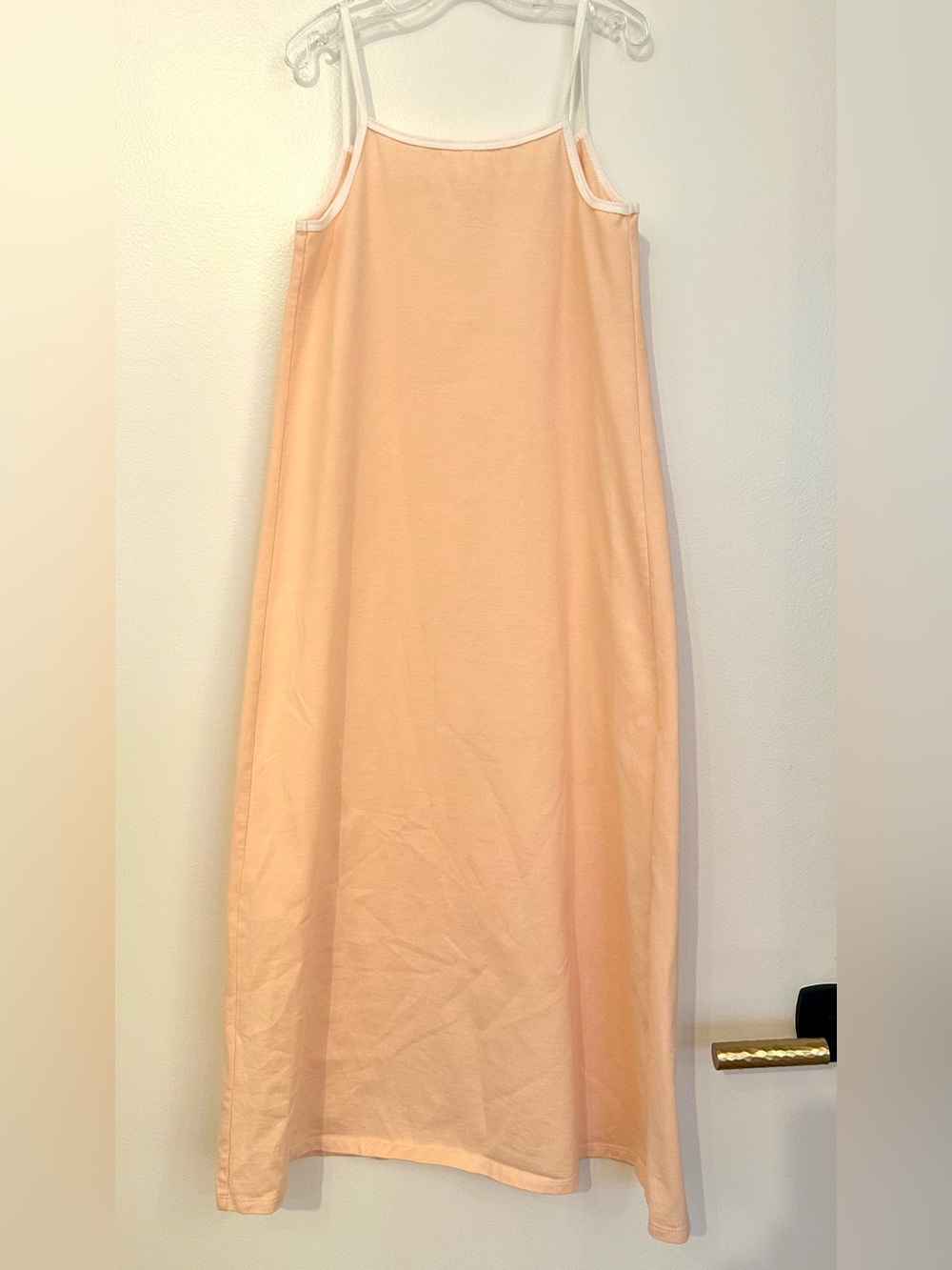 GRIS Girls Peach Slip Dress with White Trim Size L. In very good condition.